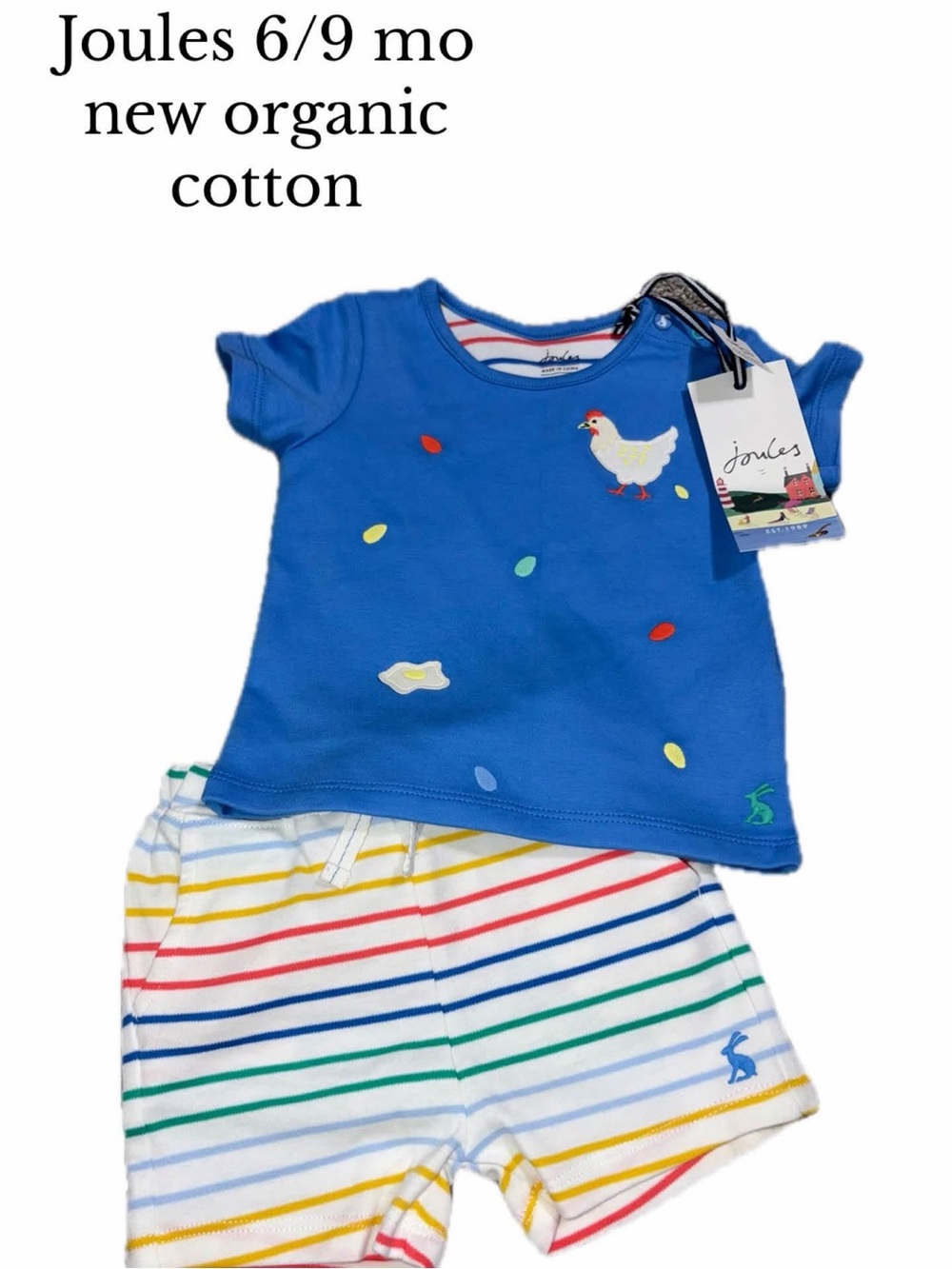 Joules toddler 6-9 month new chicken play outfit set